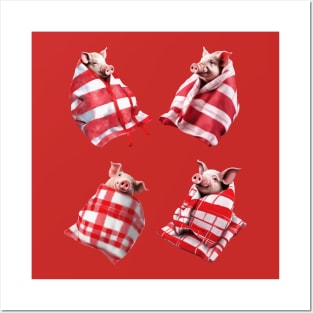 Funny Festive Pigs in Blankets Christmas Pun 5 Posters and Art